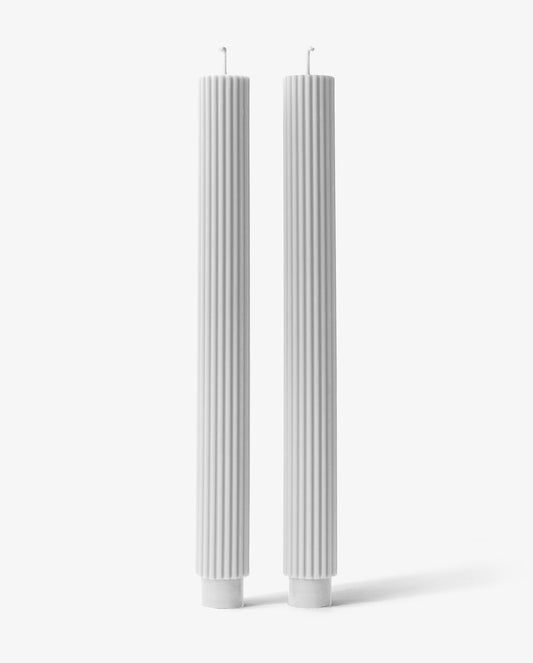 Vintage Pearl Tall Ribbed Candle
