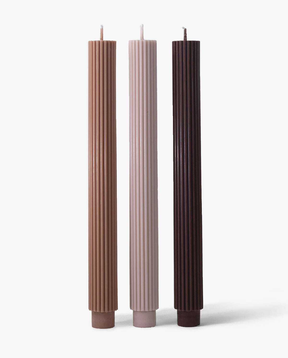 Neutral Tall Trio Ribbed Candles